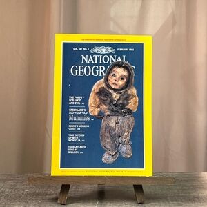 National Geographic Feb 1952 Blue Cover Baby Monkey Mummies